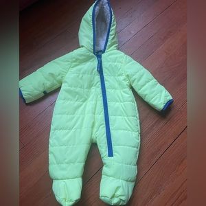 Construction yellow bunting snowsuit